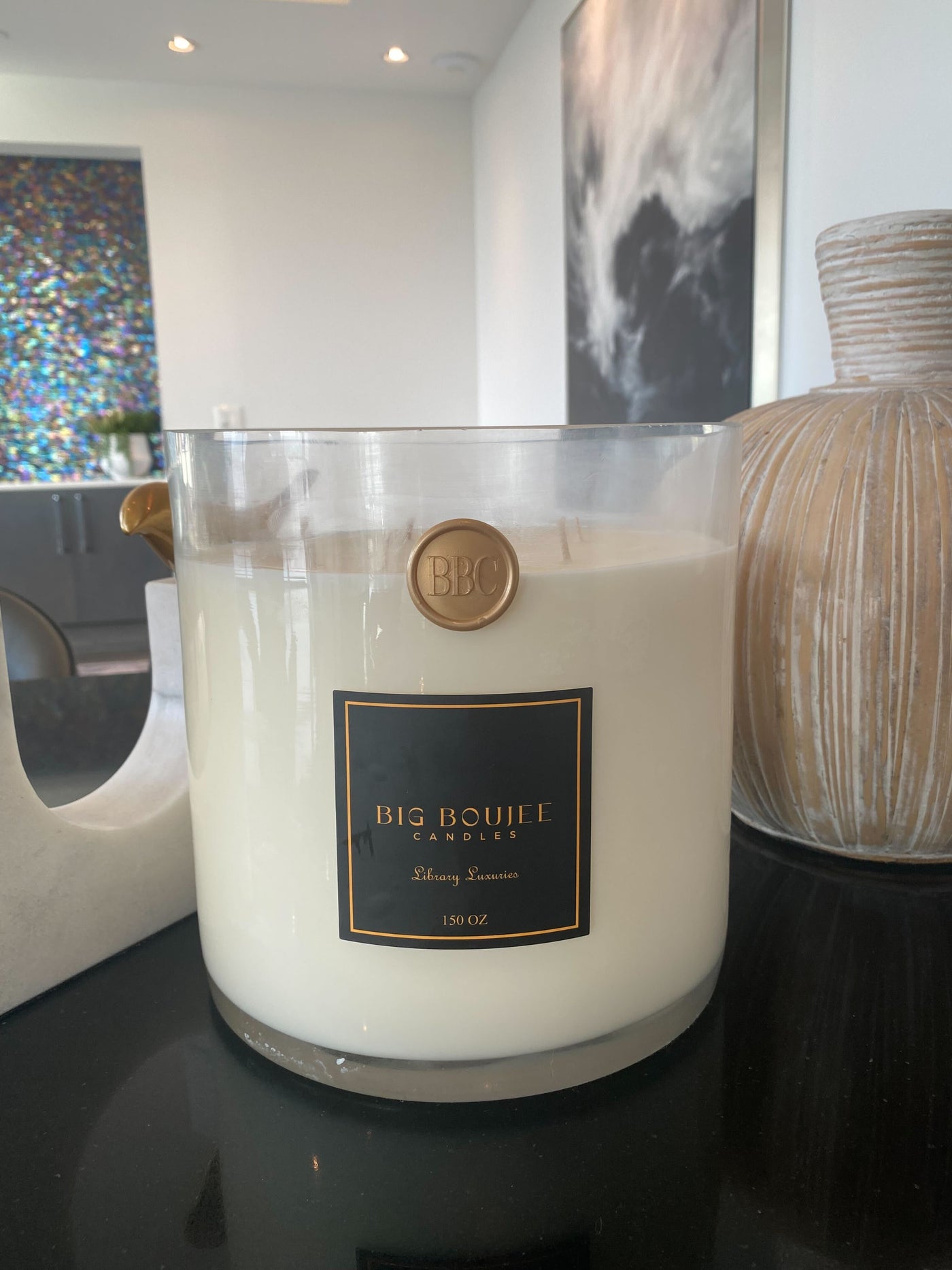 Large Luxury Candle, 150 Oz. | 300+ Hour Burn Time | Big Boujee Candles